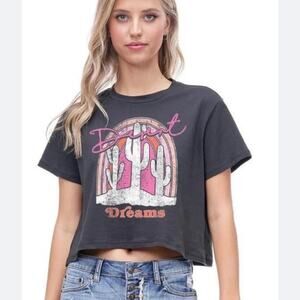 Falling Love Short Sleeve Crop Top - Desert Dreams - Size Medium **
